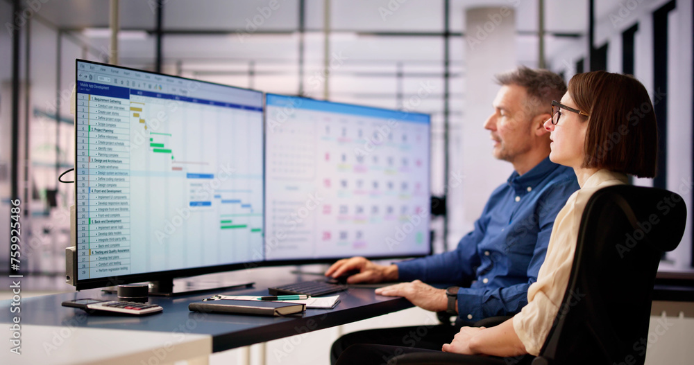 Poster Gantt Software Project Document Plan List