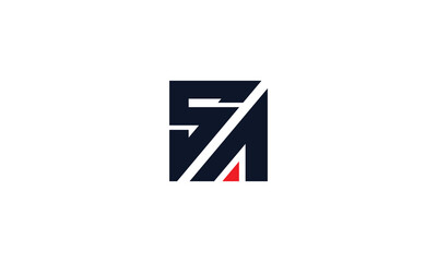 SA logo, Letter SA, SA letter logo design vector with black and red colors. SA Letter Logo Design. Initial letters AS logo icon. 