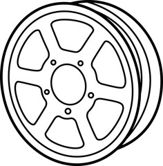 Obraz premium Fire Hose Reel Outline Illustration Vector