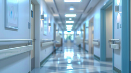 Abstract Hospital Corridor, Blurred Medical Background