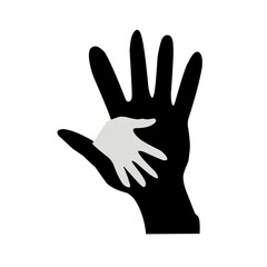 Obraz premium Caring hand logo, vector illustration