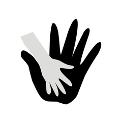 Caring hand logo, vector illustration
