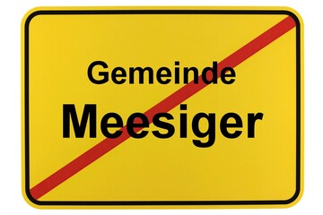 Illustration eines Ortsschildes der Gemeinde Meesiger in Mecklenburg-Vorpommern