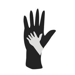 Caring hand logo, vector illustration