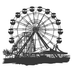 Silhouette Amusement Park Rides black color only