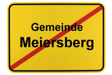 Illustration eines Ortsschildes der Gemeinde Meiersberg in Mecklenburg-Vorpommern