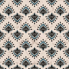 Digital Ajrakh seamless pattern. block print Pattern and batik print Background digital printing textile pattern. Kalamkari Block Print Seamless Pattern. EPS file format.
