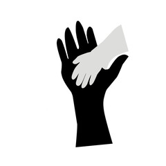 Caring hand logo, vector illustration