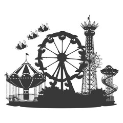 Silhouette Amusement Park Rides black color only