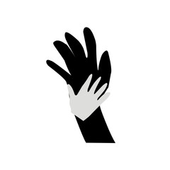 Caring hand logo, vector illustration