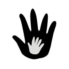 Fototapeta premium Caring hand logo, vector illustration