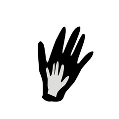 Caring hand logo, vector illustration