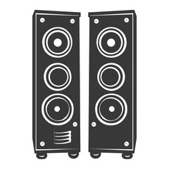 Silhouette a Music speakers black color only
