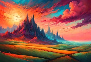 Vistas of Color. Escape to Reality series. Visually pleasing composition of surreal sunset sunrise...