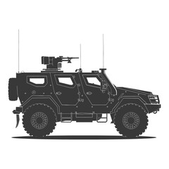 Fototapeta na wymiar Silhouette armored vehicle combat black color only