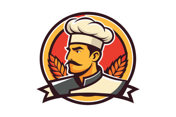 chef logo side vector design