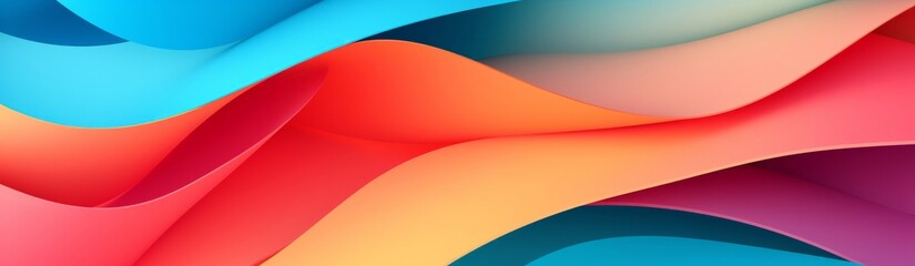Abstract colorful paper cut overlapping paper texture background banner panorama