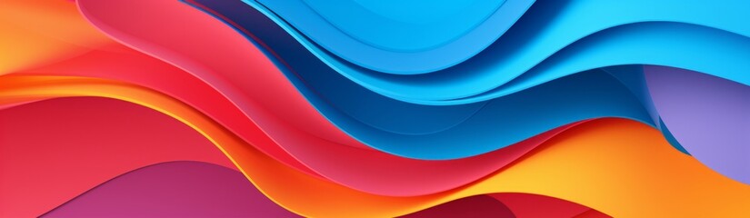 Abstract colorful paper cut overlapping paper texture background banner panorama