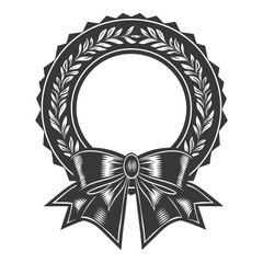 Obraz premium Silhouette Award rosette black color only