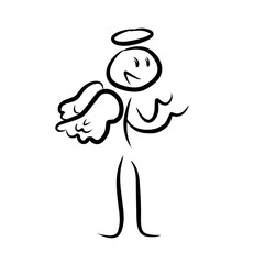 Angel and devil illustration outline