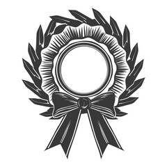 Obraz premium Silhouette Award rosette black color only