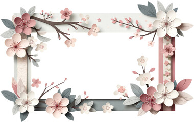 Photo frame in cherry blossom theme