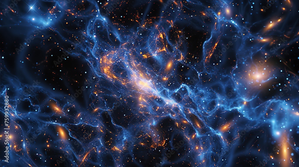 Poster illustrating the vastness of space with synapse-like patterns, this image represents the infinite co