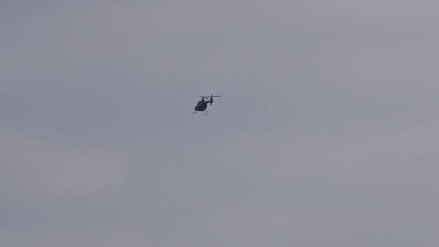 Helicopter Hovering Fly Over Flying flypast Low in the Distance