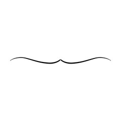 Hand drawn divider icon vector illustration design element of swish, swash, swoosh underline swirl squiggle stroke line
