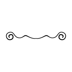 Hand drawn divider icon vector illustration design element of swish, swash, swoosh underline swirl squiggle stroke line
