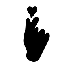 hand love silhouettes