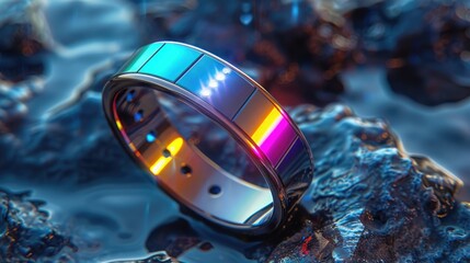 A smart bracelet that adjusts its color and vibration patterns to improve the wearer's mood, blending fashion with mental health tech