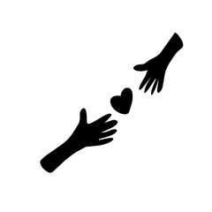 hand love silhouettes