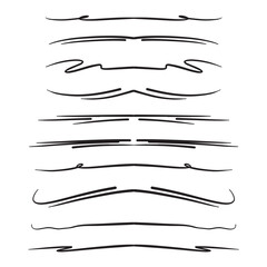 Hand drawn divider icon vector illustration design element of swish, swash, swoosh underline swirl squiggle stroke line - obrazy, fototapety, plakaty
