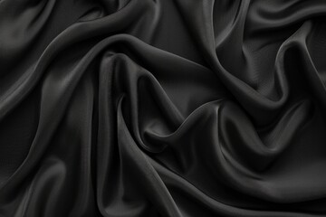 Fototapeta premium Detailed close-up of a textured black fabric, showcasing its intricate weave and dark color.