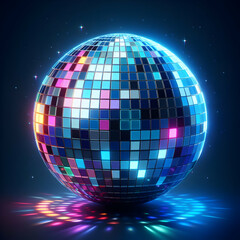disco ball with disco lights  disco, ball, party, mirror, sphere, club, music, dance, light, disco ball, nightclub, reflection, discoball, shiny, bright, night,Ai generated 