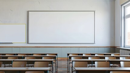 Blank white frame in a school board.