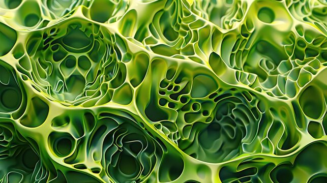 A 3D abstract texture inspired by the patterns found in a rainforest, such as leaves and vines. UHD high resolution