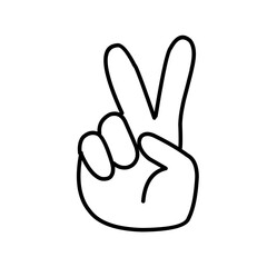 Hand gesture peace sign