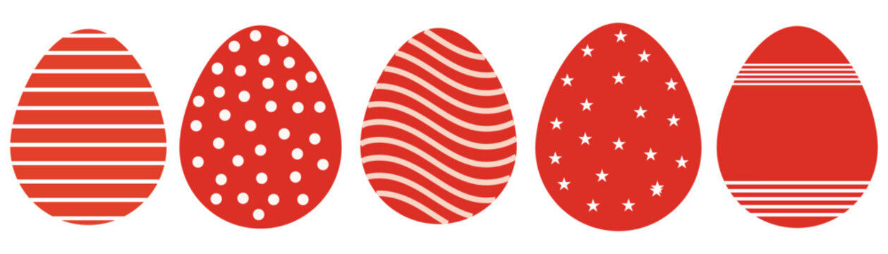 Set of easter eggs flat design on white background. eps10