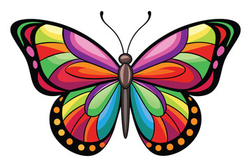 colorful butterfly black outline vector 