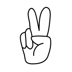 Hand gesture peace sign