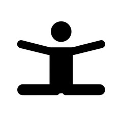 minimalist simple silhouette of a person in yoga, meditation pose icon vector illustration graphic