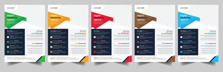 Modern Creative Corporate business, digital marketing agency flyer Brochure design, cover modern layout, annual report, poster, flyer in A4 template