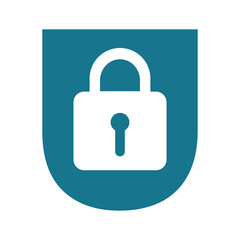 lock logo combine with letter U vector template