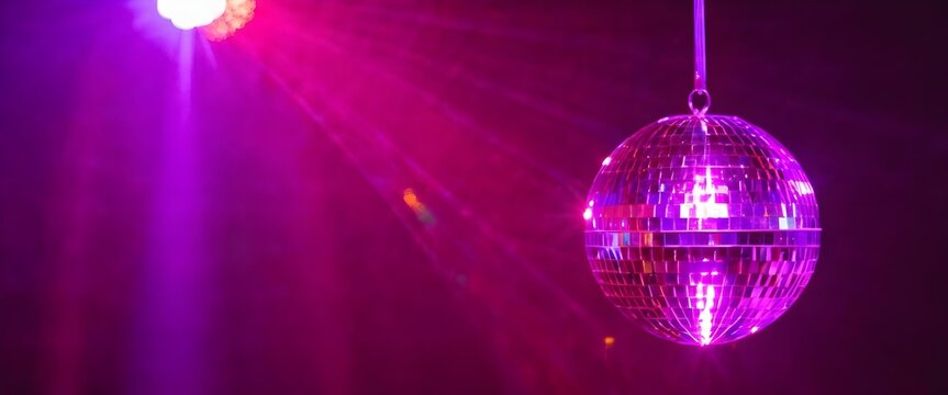 Orn&eacute;e au-dessus de la sc&egrave;ne du spectacle de cirque, la boule &agrave; facette am&eacute;thyste ajoute une touche de myst&egrave;re et de fascination