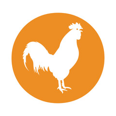 Hen logo combine with letter O vector template