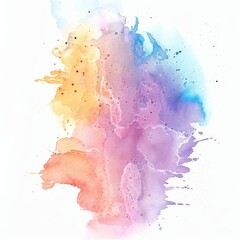 Vibrant watercolor splash in yellow, blue, and pink hues on a white background, invoking a fresh and artistic mood.