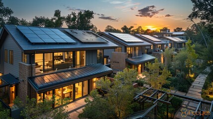 Obraz premium Modern villa hung with solar panels