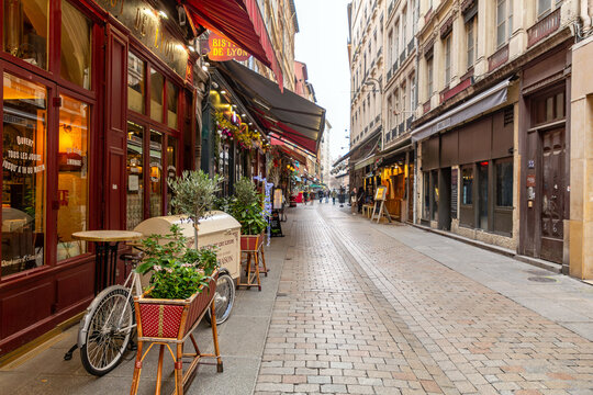 Street view and buildings in Lyon, France